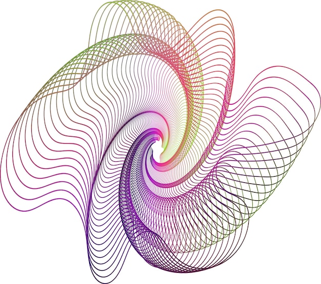 Bright dynamic wave neon color transparent vector