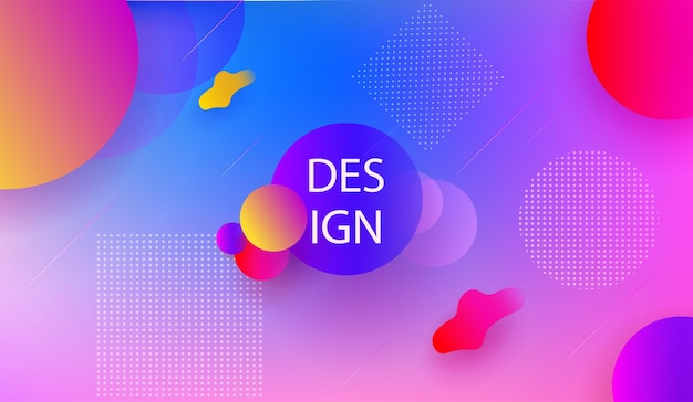 Bright elegant design with multicolored circles and geometric abstract shapes