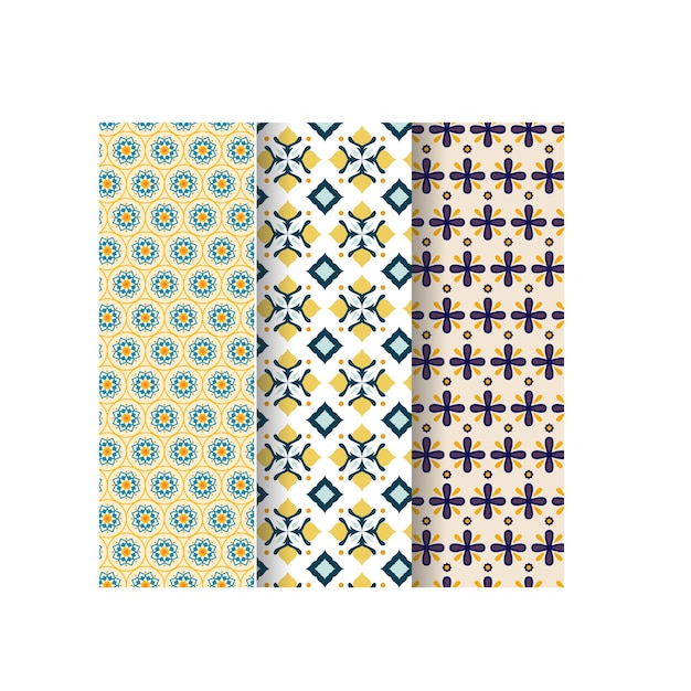 Bright floral ornaments pattern for backgrounds Indian pattern set Seamless ethnic pattern of pais