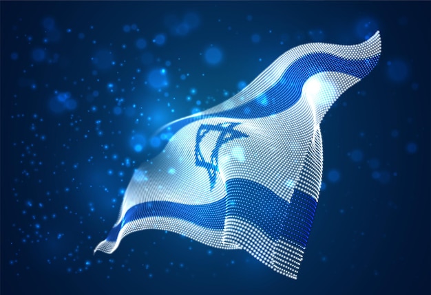 bright glowing country flag of Israel