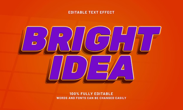 bright idea editable text effects with a smart and simple theme