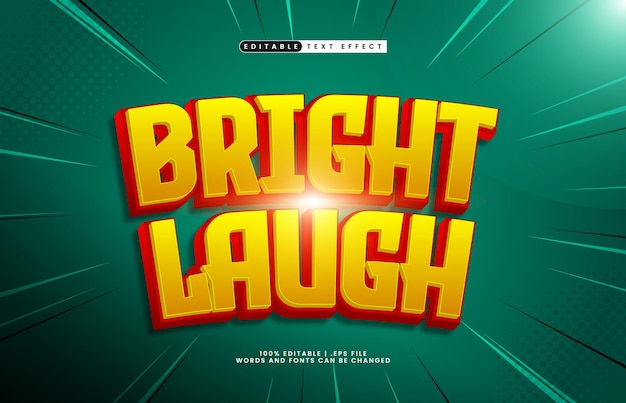 bright laugh editable text effect with a smart and happy text style