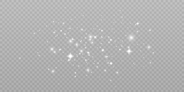 Bright Light effect with lots of shiny highlights shining on transparent background for Christmas