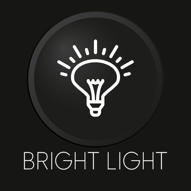 bright light minimal vector line icon on 3d button isolated on black background premium vector