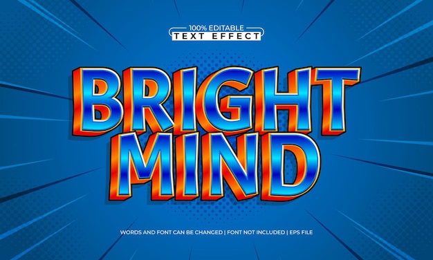 bright mind editable text effect with a smart and funny text style