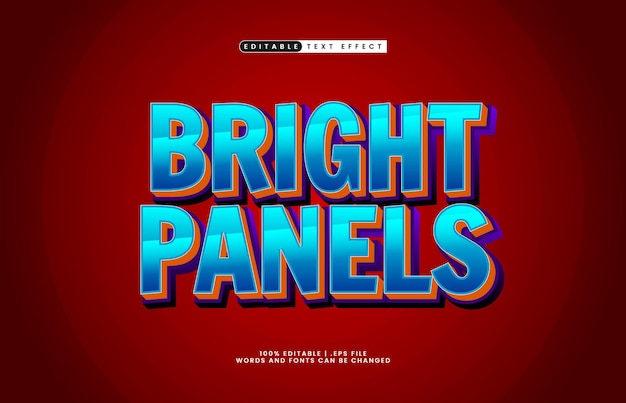 bright panels editable text effect with a comic and kids text style