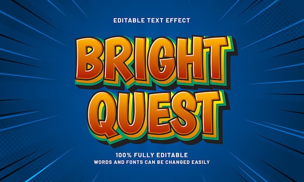bright quest editable text effects with a game and happy theme