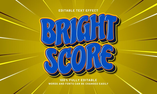 bright score editable text effects with a game and joyful theme