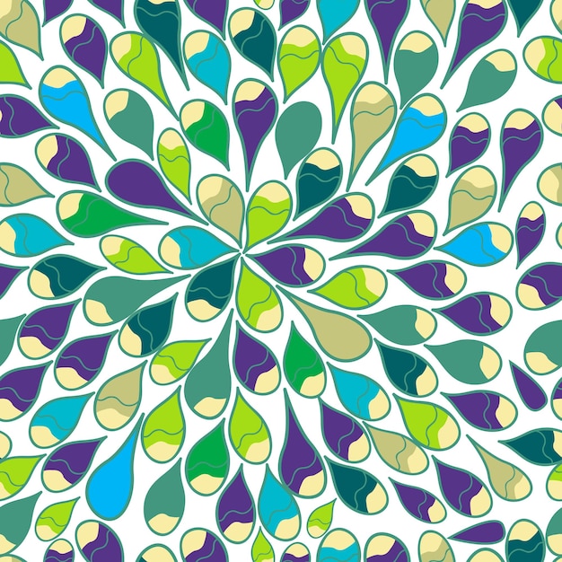 bright seamless vector pattern with multicolor drops