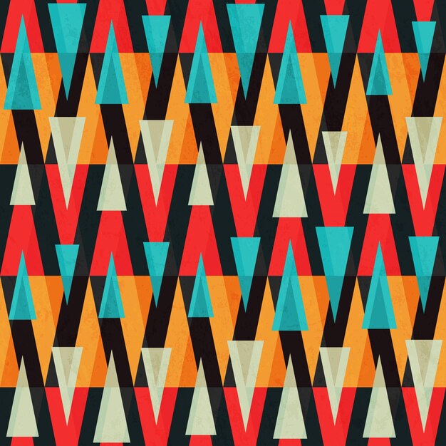 Bright triangle geometric seamless pattern
