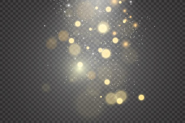 Brilliant gold dust vector shine Glittering shiny ornaments for background Vector illustration