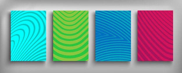 Brochure set Cover Design Cards Isolated Dynamic fashion flat design Poster banner flyer poster