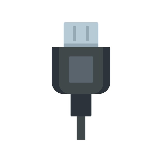 Broken phone cable icon Flat illustration of broken phone cable vector icon isolated on white background