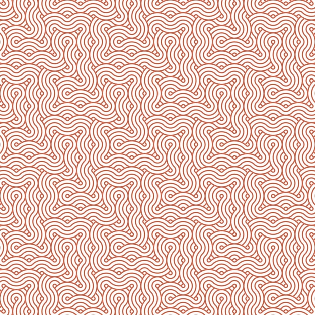 brown abstract geometric japanese overlapping circles lines and waves pattern