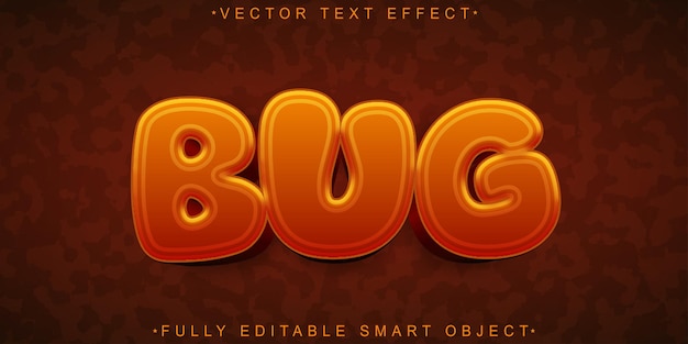 Brown Bug Insect Vector Fully Editable Smart Object Text Effect