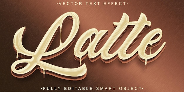 brown cream coffee latte vector fully editable smart object text effect