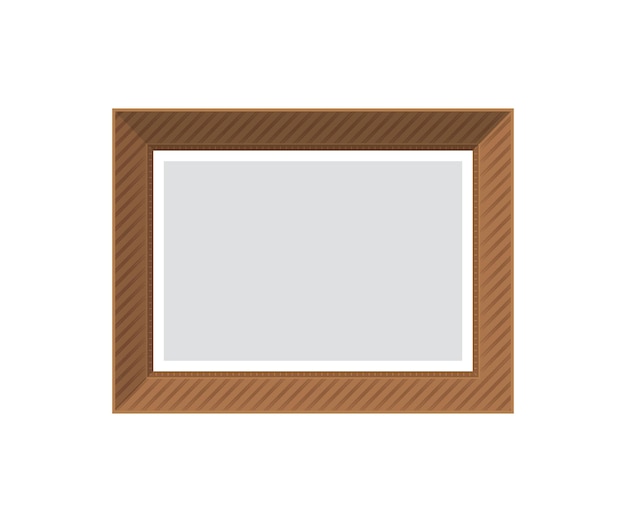 Brown empty wooden frame Isolated Flat style