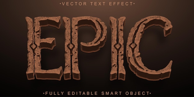 Brown Epic Vector Fully Editable Smart Object Text Effect