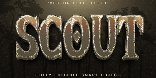 Brown Scout Vector Fully Editable Smart Object Text Effect