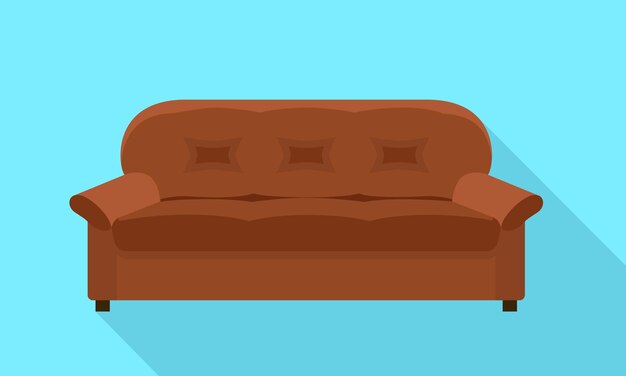 brown sofa icon flat illustration of brown sofa vector icon for web design