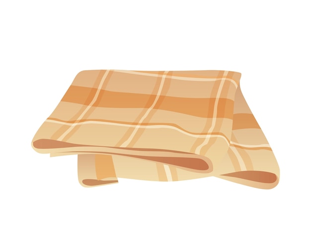 Brown square folded kitchen napkin with checkered pattern