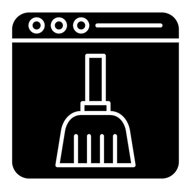 Browser Clean Glyph Solid Black Illustration