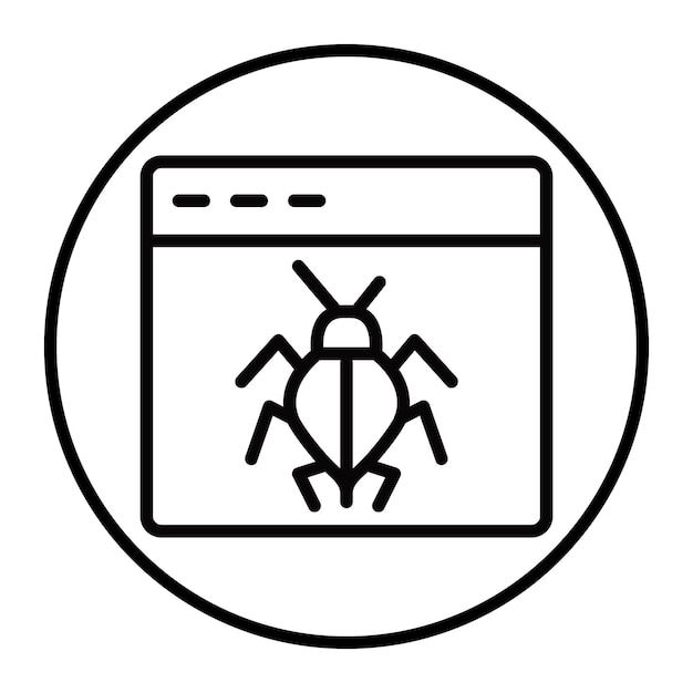 browser hacked vector icons