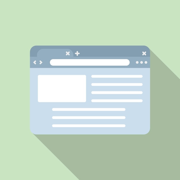 Browser page icon flat vector Window computer Web screen