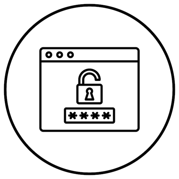 browser password vector icon can be used for protection and security iconset