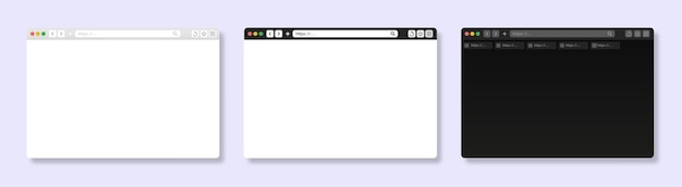 Browser window interface. Web page template. Ui design wireframe. Mockup desktop computer screen in