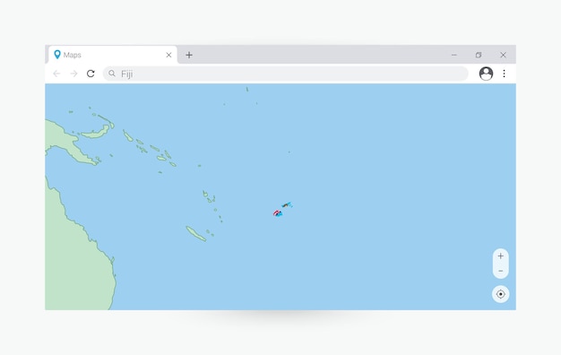 browser window with map of fiji searching fiji in internet