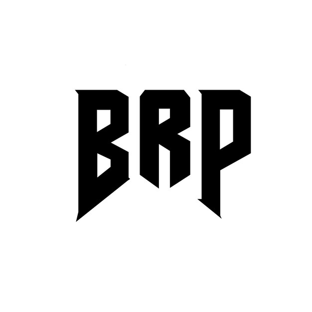 BRP letter logo design for technology company BRP logo design black and white color combination BRP logo BRP vector BRP design BRP icon BRP alphabet BRP typography logo design