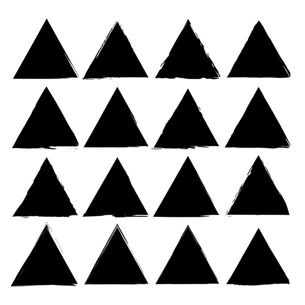 Brush, grunge, inc, hand-drawn triangles. Vector illustration. EPS 10.