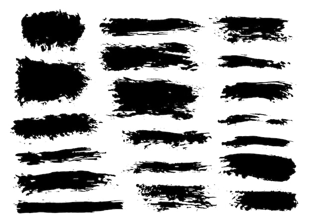 brush strokes bundle vector paintbrush set painted lines and rectangles grunge design elements dirty distress texture