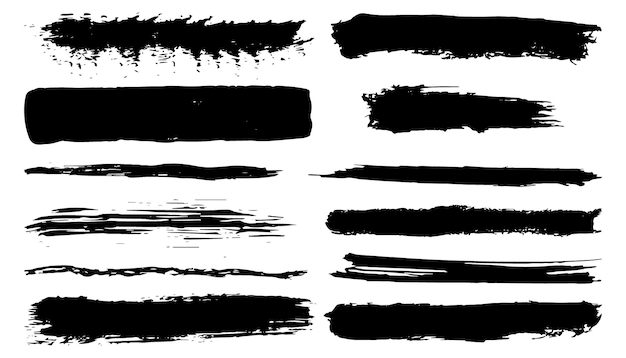 Brush strokes Vector brush set Text boxes Roughly drawn elements