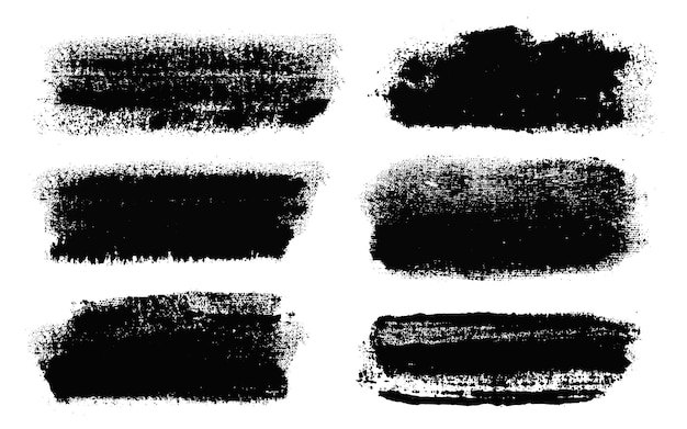 brush strokes vector paintbrush set grunge design elements rectangle text box dirty distress texture banners ink splatters grungy painted objects