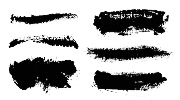brush strokes vector paintbrush set grunge design elements rectangle text box dirty distress texture banners ink splatters grungy painted objects