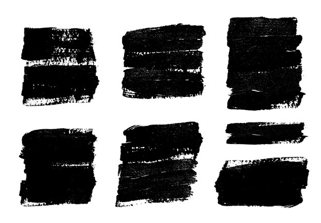 brush strokes vector paintbrush set grunge design elements rectangle text boxes dirty distress texture banners ink splatters grungy painted objects
