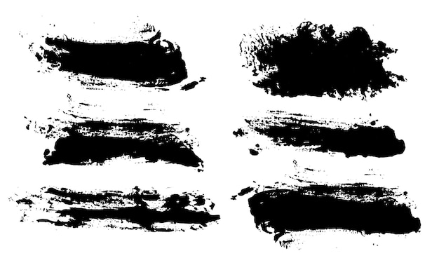 brush strokes vector paintbrush set grunge design elements rectangle text boxes dirty distress texture banners ink splatters grungy painted objects