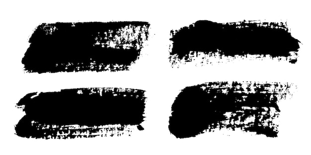 brush strokes vector paintbrush set grunge design elements rectangle text boxes thin dirty distress texture banners ink splatters grungy painted strips