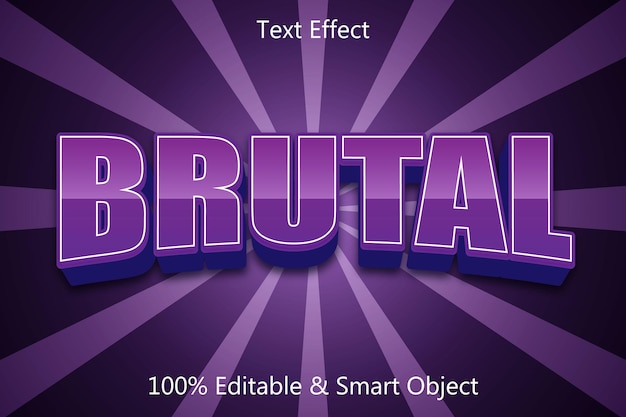 brutal editable text effect 3 dimension emboss modern style