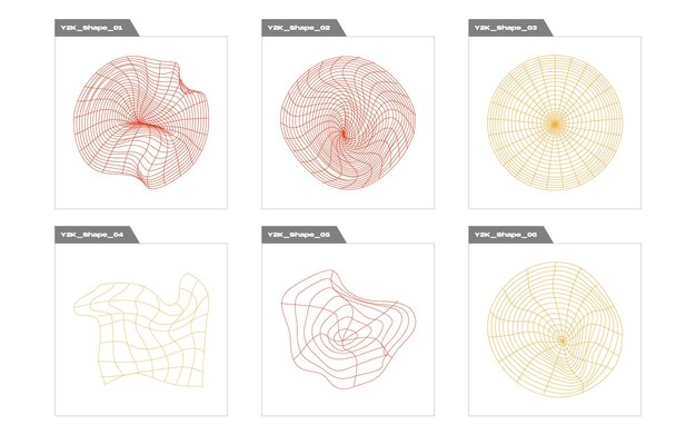Brutalism formar Retro futuristiska grafiska ornament Platta minimalistiska ikoner