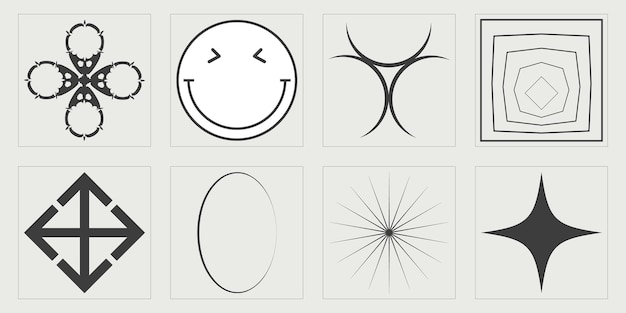 Brutalism shapes Extraordinary Graphic Assets Flat minimalist icons