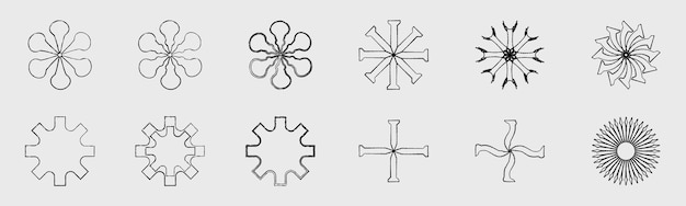 Brutalism shapes Minimalist geometric elements ornaments for decoration
