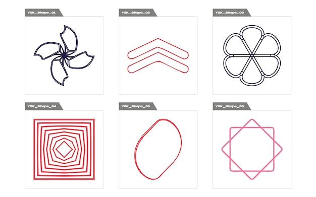 Brutalism shapes Trendy geometric postmodern figures Flat minimalist icons