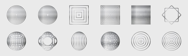 Brutalismformer Minimalistiska geometriska element Objekt i y2k-stil