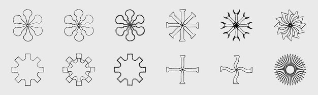 Brutalismformer Minimalistiska geometriska element ornament för dekoration