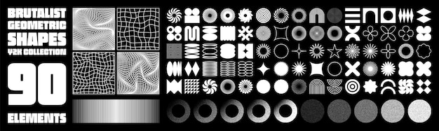 Brütalist geometrik şekiller modern semboller hareketli damalı desen bozuk döşemeli ızgara basit