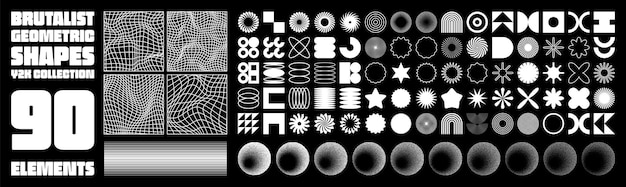 Brütalist geometrik şekiller modern semboller hareketli damalı desen bozuk döşemeli ızgara basit