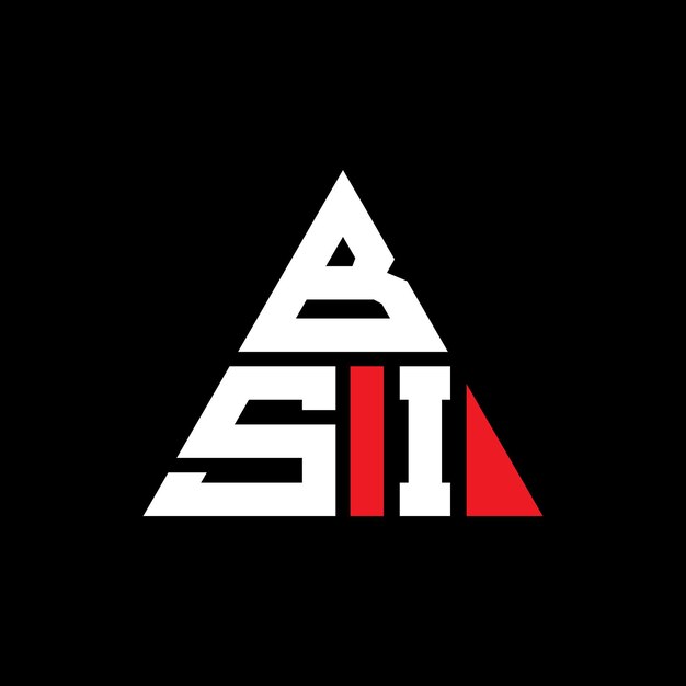 BSI triangle letter logo design with triangle shape BSI triangle logo design monogram BSI triangle vector logo template with red color BSI triangular logo Simple Elegant and Luxurious Logo
